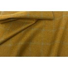 100% Pure Wool Yorkshire Tweed Fabric Gold Windowpane Named Listing AB12